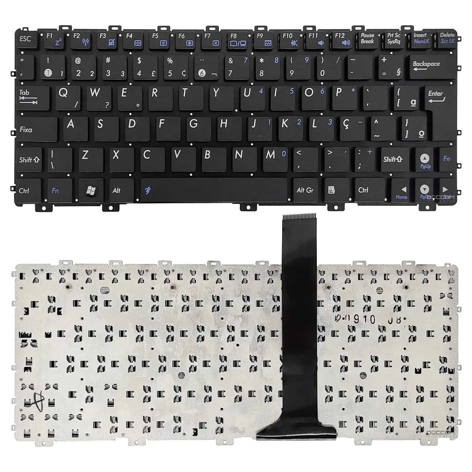 Compatible Keyboard Notebook Asus Eee PC 1011 1015 1018 1015P 1015PE 1015PN 1015PED 1015PEM 1015PEM 1015TX Series Layout BR ABNT2 Black