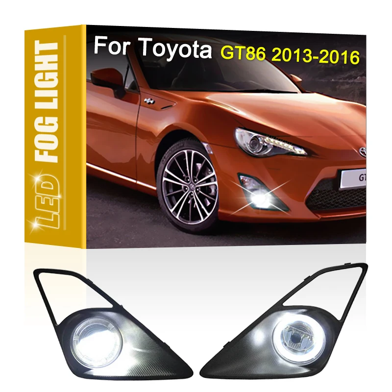 

2Pcs Multi-Function Front White LED Fog Lamp Assembly With DRL Daytime Running Light For Toyota GT86 2013 2014 2015 2016