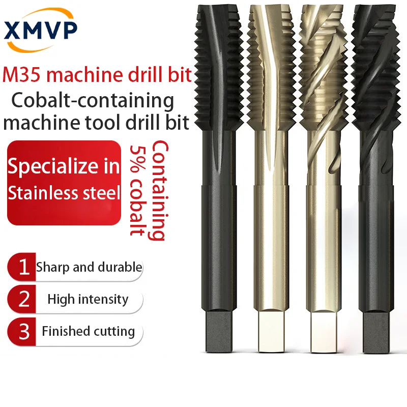 

Cobalt spiral precision machine screwdriver with stainless steel special tapping drill bit for M3, M4, M5, M6, M8, M10 and M12.