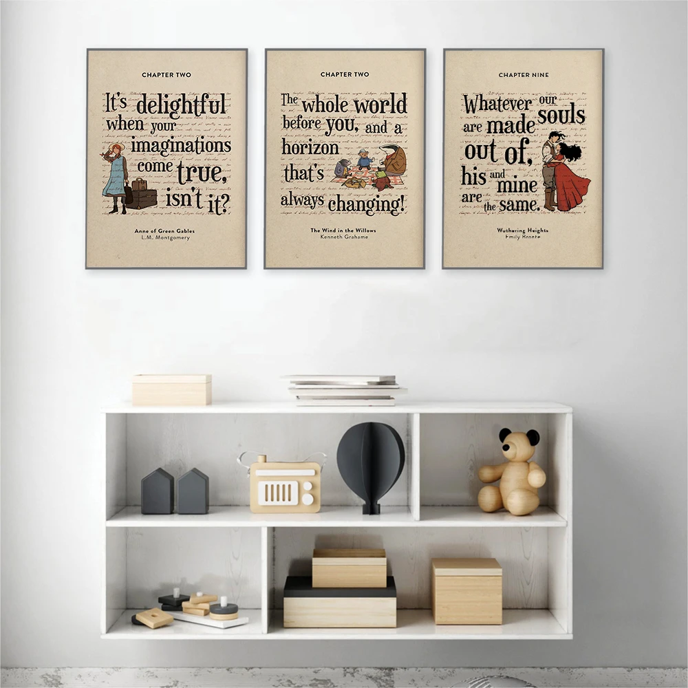 Little Women Green Gables Book Quote Print Poster Vintage Life and Love Text Canvas Painting Retro Living Room Home Decor