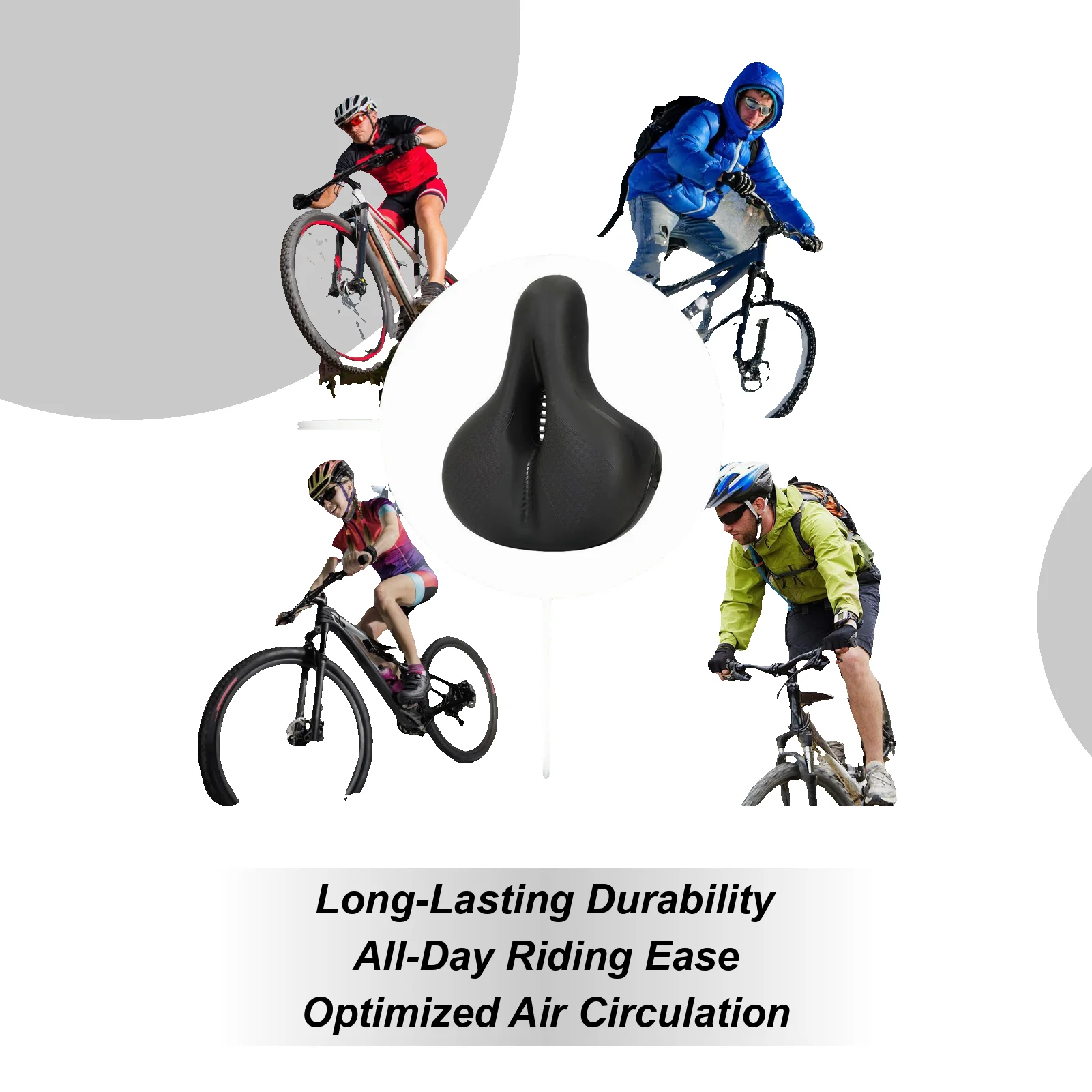 

Bicycle Seat Cushion Bike Saddle Cushion Replacement Shock Absorbing Cycling Saddle For Mountain Racing Road Commuting Touring