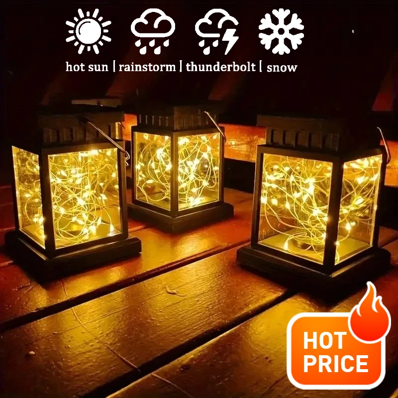 

1PC Outdoor Solar Garden Lantern LED Light Hanging Palace Candle Lamp Lawn Landscape Atmosphere Floor Decor Lighting