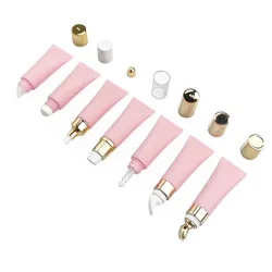 10ml Frosted Pink Cosmetics PE Hose Subpackage Eye Cream Liquid  Foundation Essence Empty Bottle Lipstick Tube Lip Glaze Bottle