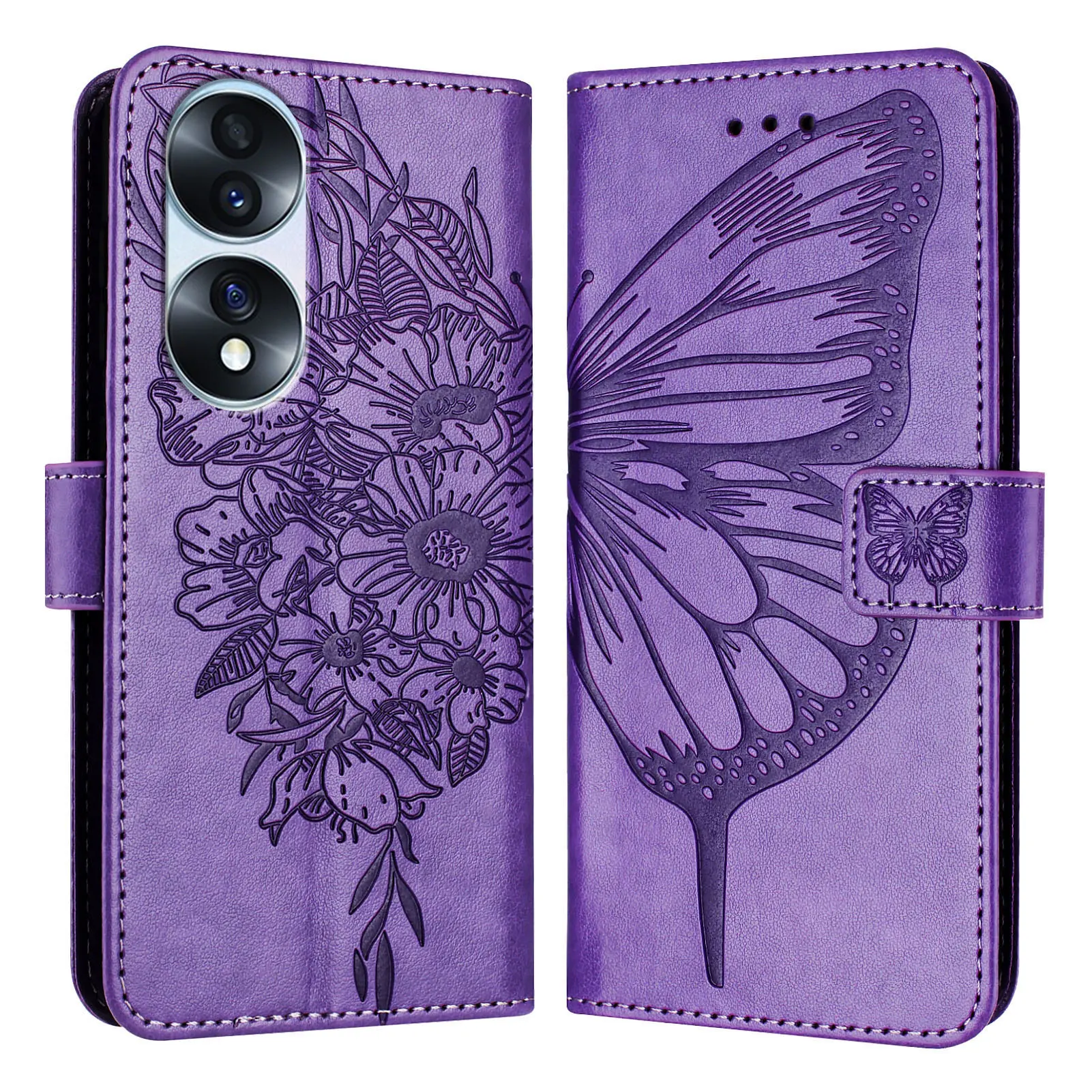 

Butterfly Pattern Wallet Phone Flip Case on For Huawei Honor 400 Smart 200 90 80 70 60 pro 20s 20 9x Card Slots Back Cover