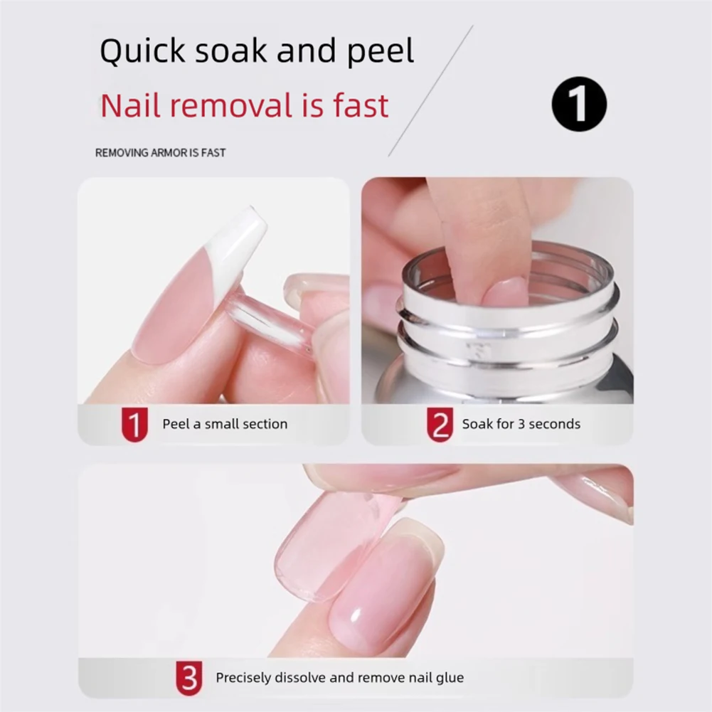 80ml Sponge Nail Gel Remover Press On Fake Nail Adhesive Dissolver Removal Liquid Gentle Non-Damaging Quick Removal Debonder