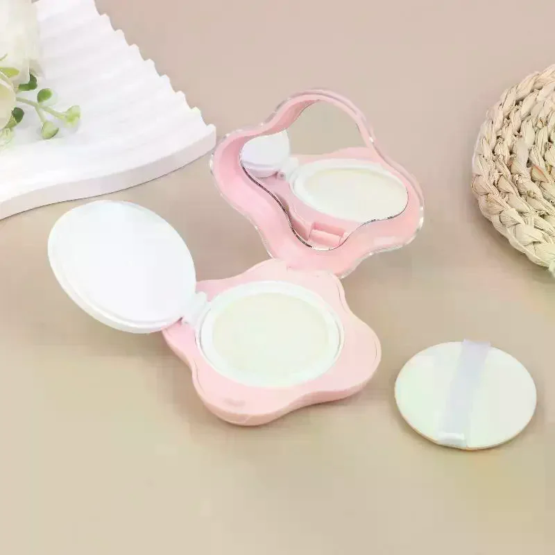 Caja DIY de base con cojín de aire, Mini caja vacía bonita para esponjas, espejo portátil para crema Bb, estuche de maquillaje cosmético, contenedor con esponja