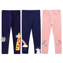 Spring Autumn Children Clothing Girls Leggings Cartoon Animal Embroidery Tight Pants Baby Girls Slim Rainbow Legging Kids Pants