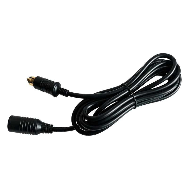 DIN Male-to-Female Power Cable with 12-24 V Input, Black PVC Outer Material and Direct Ends for Motorcycle Electronic 55KC