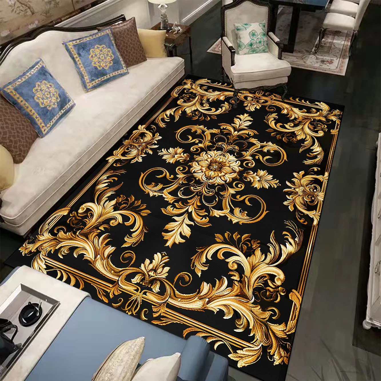 

Modern Luxury Carpets Living Room Decoration Persia Carpet Sofa table Side Floor Mat Bedroom Bedside Soft Anti-slip Large Rugs