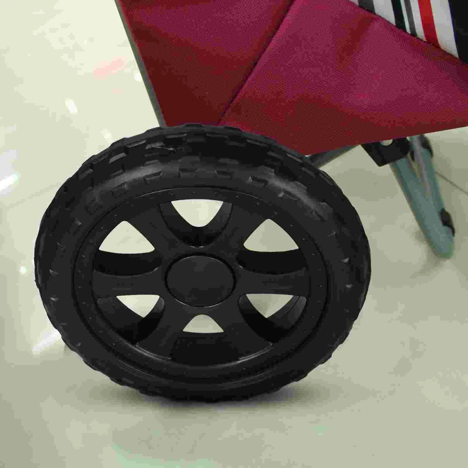 2 Pcs Cart Shopping Wheels Industrial Caster Flat Swivel Plate Plastic Replacement