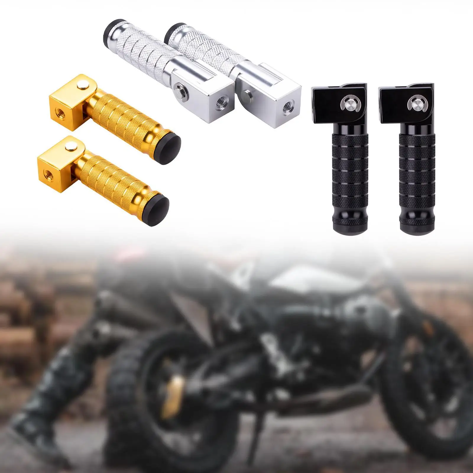 

2 Pieces Motorcycle Footpegs Motorbike Accessories Aluminium Sturdy Replacement