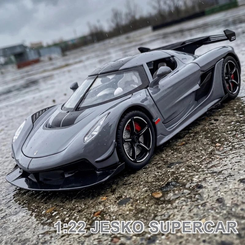 1:22 Jesko Sports Car Alloy Metal Diecast Sound Light Model Car Home Decoration & Computer Desktop Ornament Gift Toy