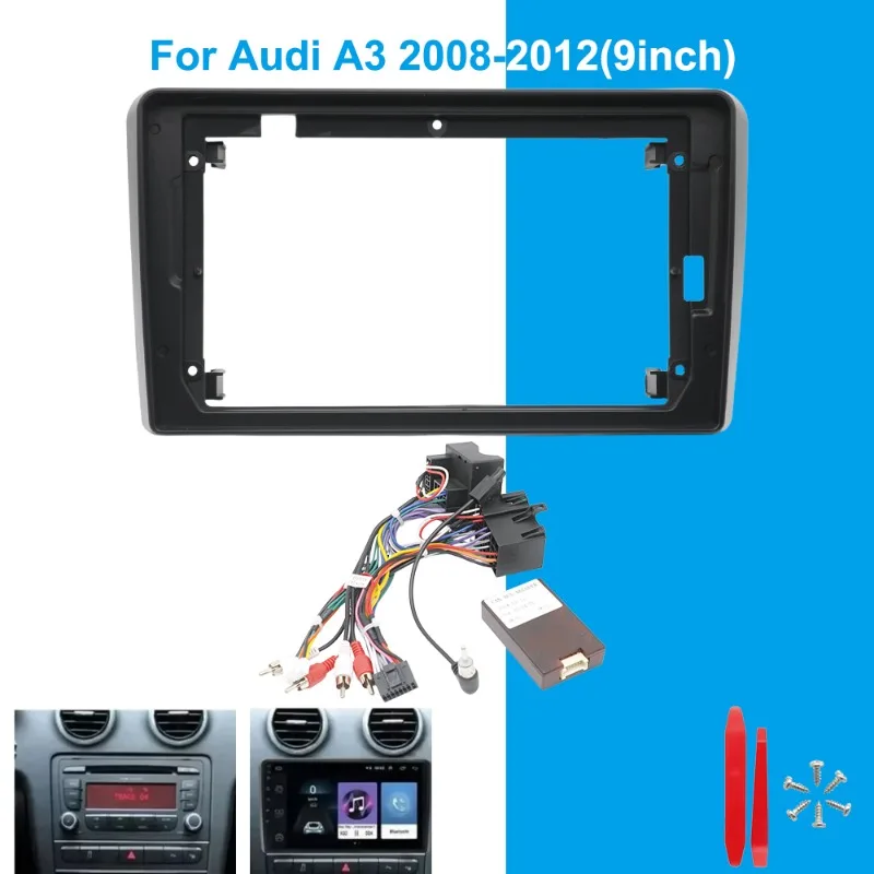 

9-дюймовая рамка для автомобильной магнитолы Audi A3 2008-2012, панель для установки автомагнитолы