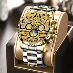 Zegarek mechaniczny GLENAW Design męski z dziurką modne biznesowy wodoodporny zegarek marki 2024 nowy Montre Homme Relogio Masculino