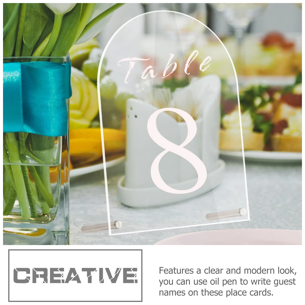 

Number Table Plate Banquet Wedding Reception Signs Acrylic Place Placecard Holders