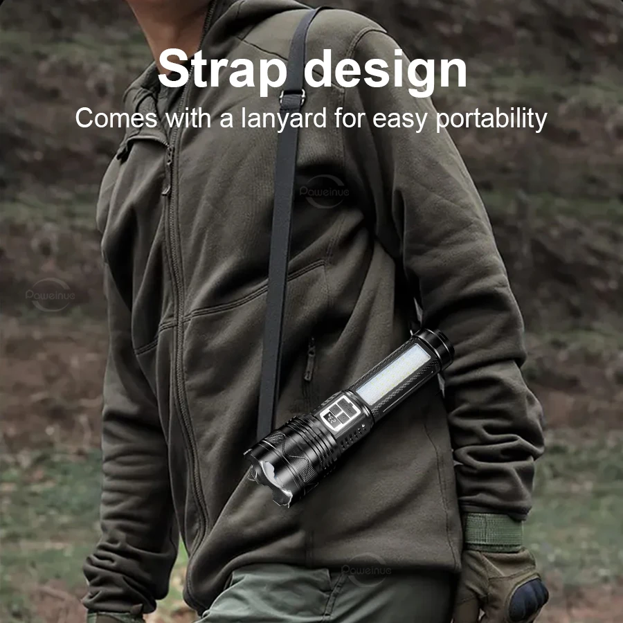 9000000 LM سوبر قوية مصابيح كاشفة بلمبات LED ضوء قوي في الهواء الطلق طويلة المدى 6 كجم الشعلة قابلة للشحن التكتيكية مصباح يدوي التخييم مصباح