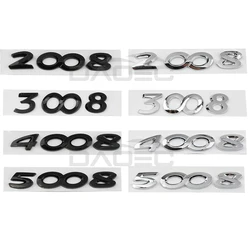 Car Rear Trunk Boot Letters Words Logo Replace Badge Emblem Decals Sticker For Peugeot 2008 3008 4008 5008 Styling Accessories