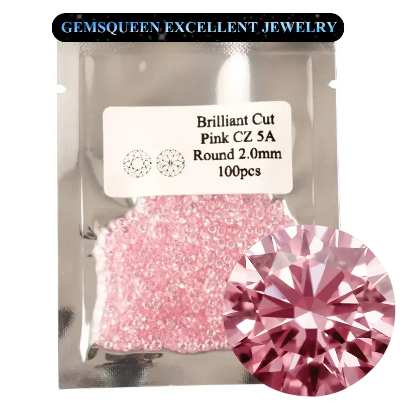 5A Various Color Loose Cubic Zirconia Stones Round Brilliant Cut 1.0mm-10.0mm Synthetic Gems for Jewelry DIY Clear Faceted CZ