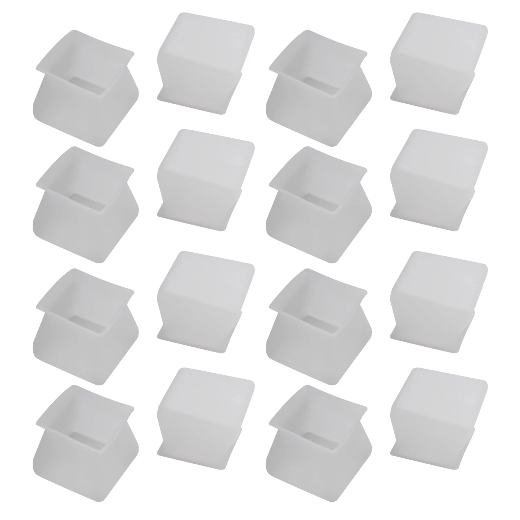 ABMH-64Pcs Furniture Silicon Protection Cover - Square Silicone Chair Leg Floor Protectors - Chair Leg Caps Table Feet Cover
