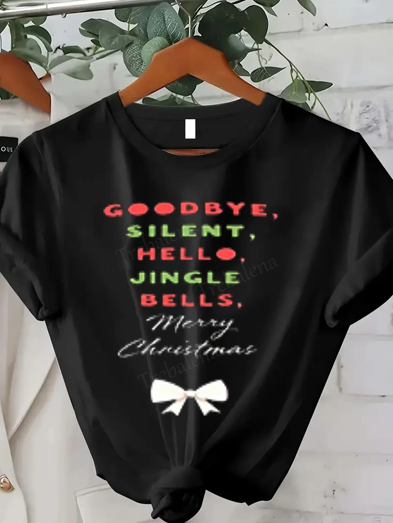 Women T-shirt Christmas Jingle Bells T-Shirt for Women, Sexy Holiday Top