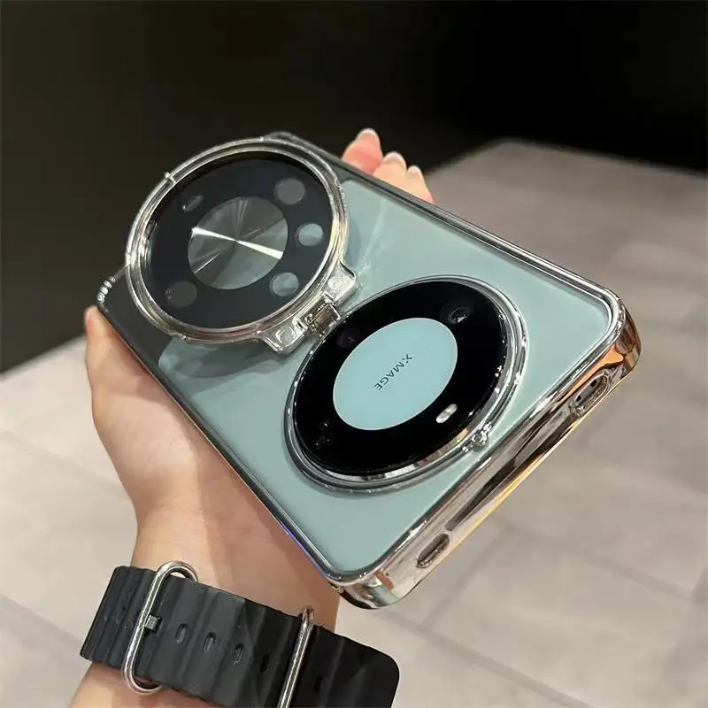 Electroplated lens holder shell suitable for Huawei mate60pro mobile phone case TE60 all-inclusive transparent protective cover