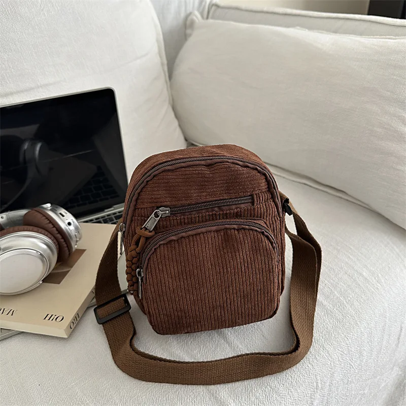 

Симпатичная холщовая сумка 2025 года, женская сумка через плечо с несколькими молниями, минималистичная сумка через плечо, повседневная сумка «день-ночь», текстурированная сумка-слинг