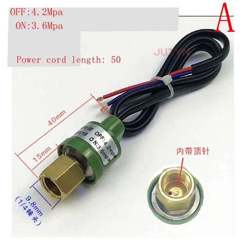 R410 Air Conditioning High Pressure Sensor Control Switch Plugin OFF 4.2Mpa ON: 3.6Mpa Protection Switch Accessories