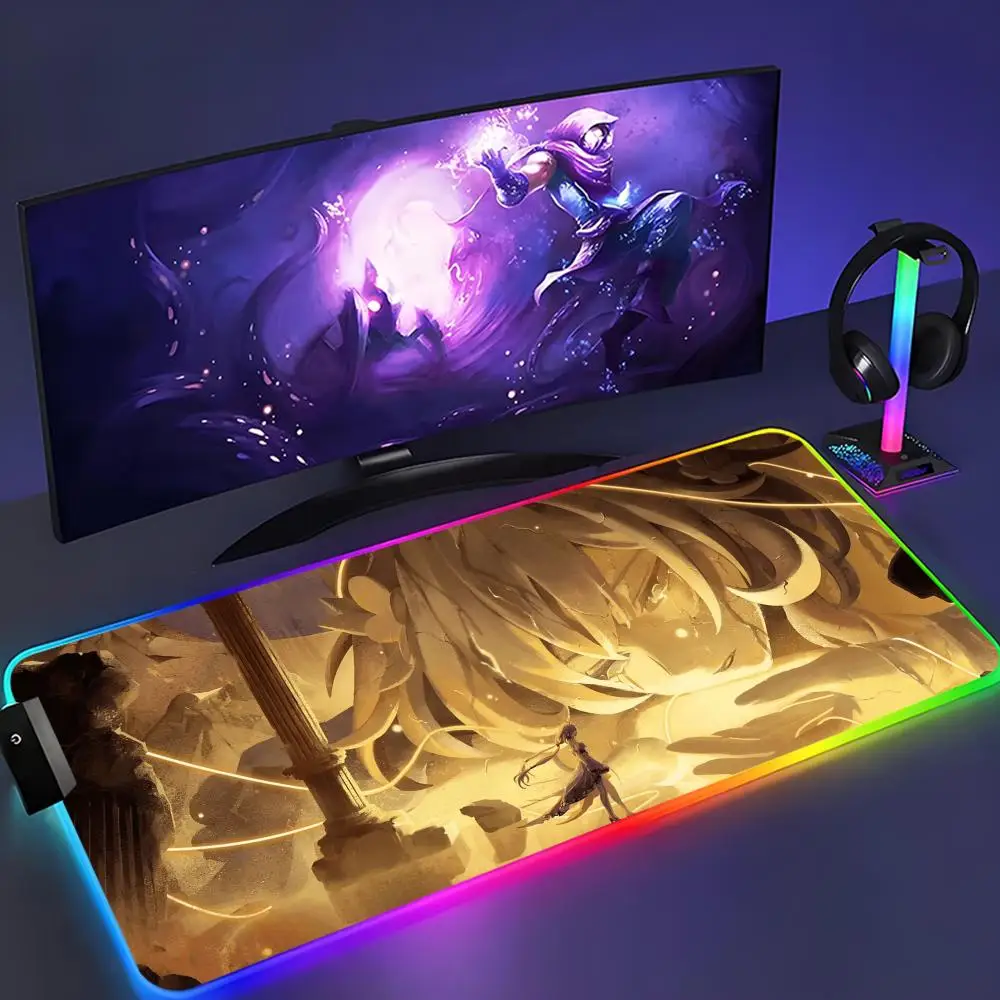 

Aglaea коврик для мыши XXL RGB коврик для мыши Kawaii игровые аксессуары компьютерная клавиатура большой светодиодный настольный коврик с подсветкой коврик для мыши