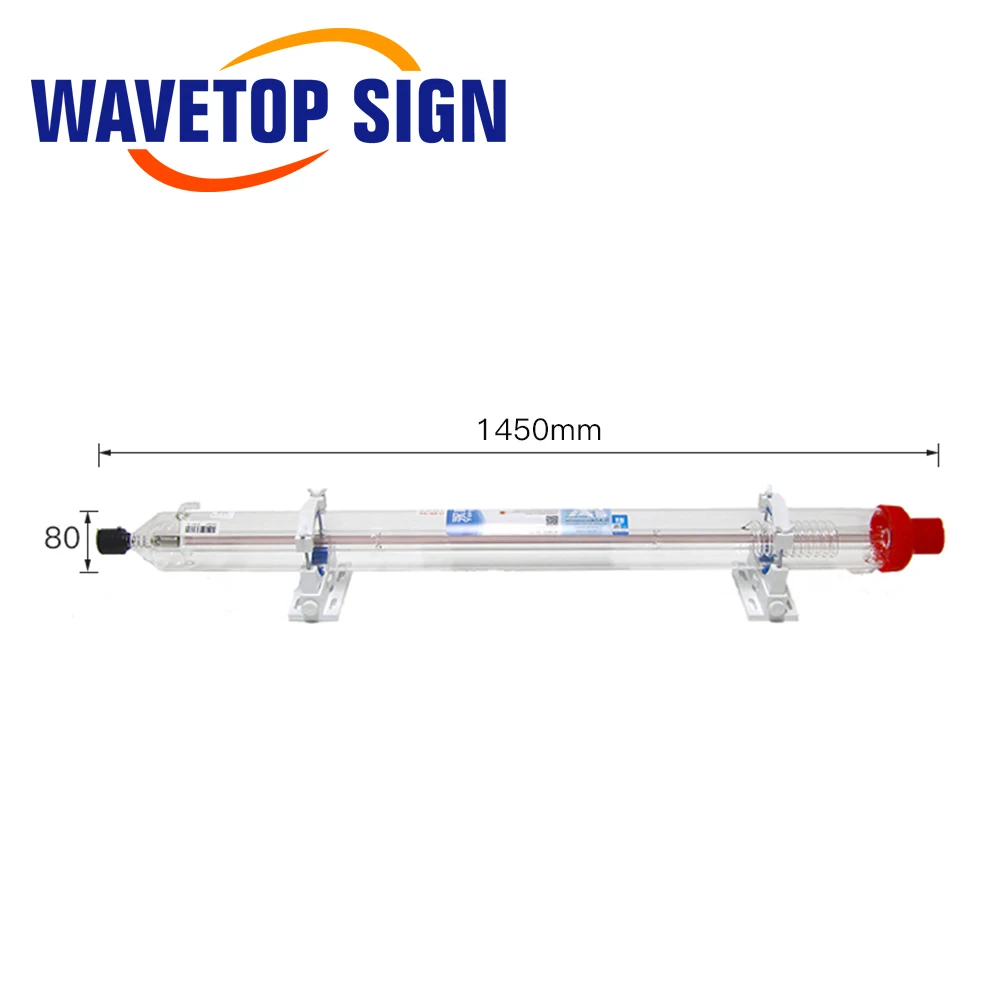 WaveTopSign A4s 100-130W CO2 Laser Tube Wooden Case Box Packing Length 1450 Dia.80mm for CO2 Laser Engraving Cutting Machine