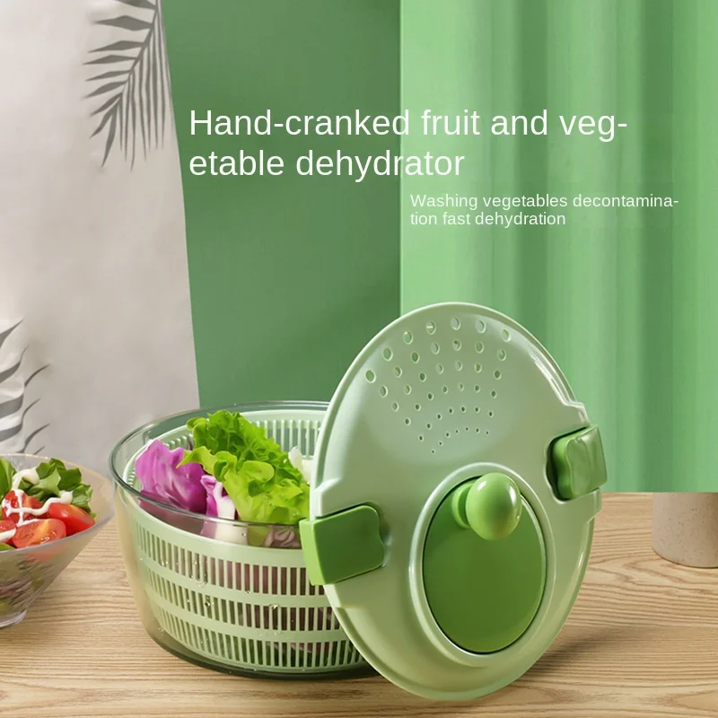 

Vegetable Salad Dewaterer Plastic Wash Basin Fitness Meal Fruits and Vegetables Drain Basket