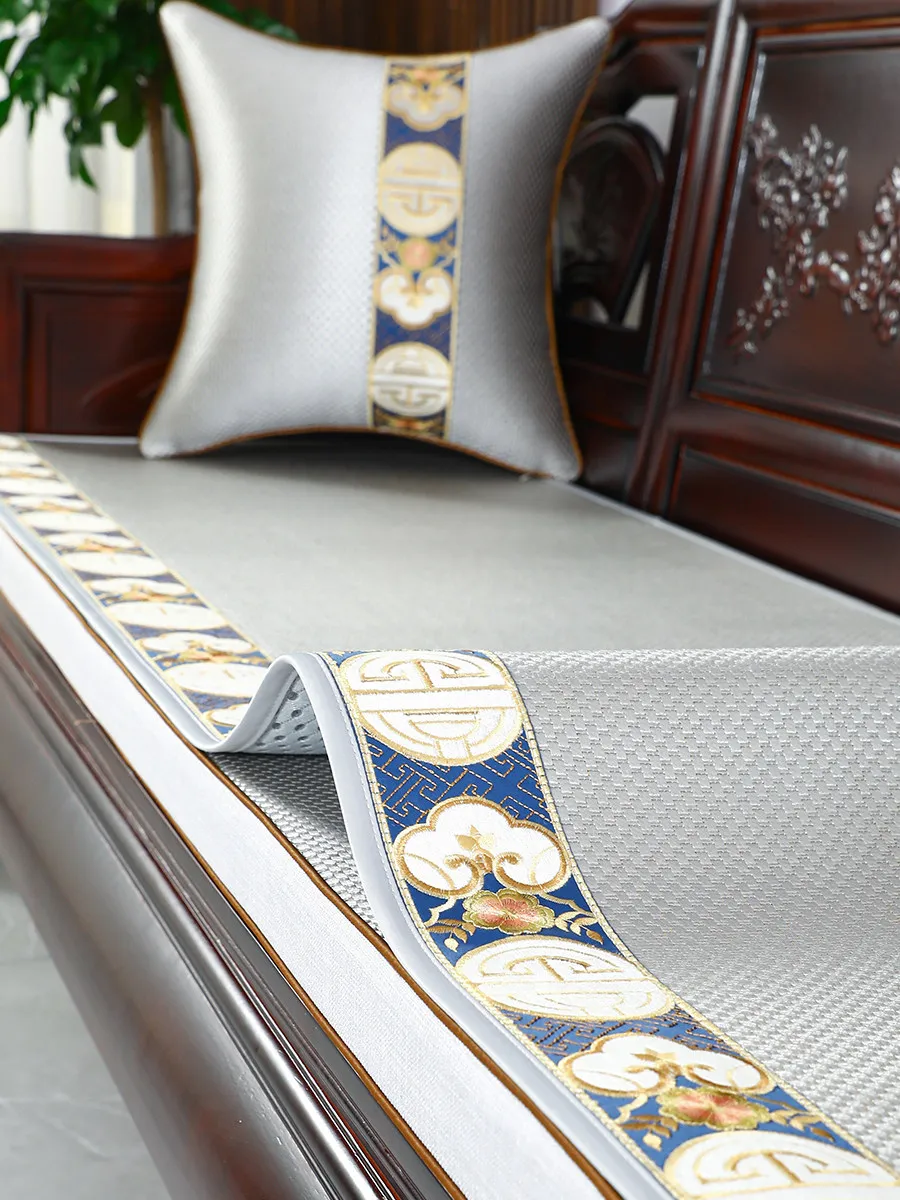 Yjq Chinese Mahogany Sofa Seat Cushion Summer Cool Cushion Solid Wood Furniture Sofa Cushion Rattan Mat Non-Slip