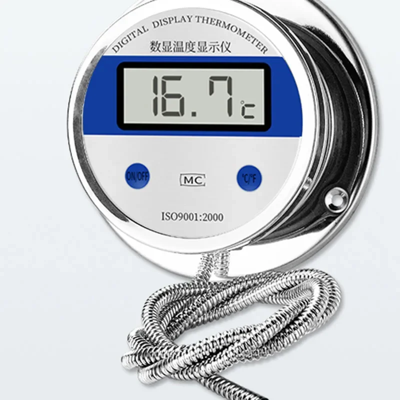 Digital Thermometer with Probe Line High-precision Acid Alkali Resistant Hot Water Measuring Vertical Boiling Water Thermometer