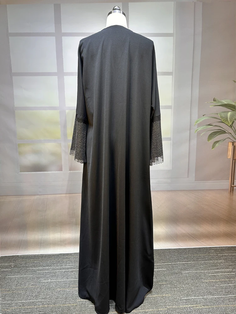 Elegant Middle East Muslim Dubai Clothing For Women Fashionable New Cardigan Hot Diamond Robe Islam Traditional Holiday Dress