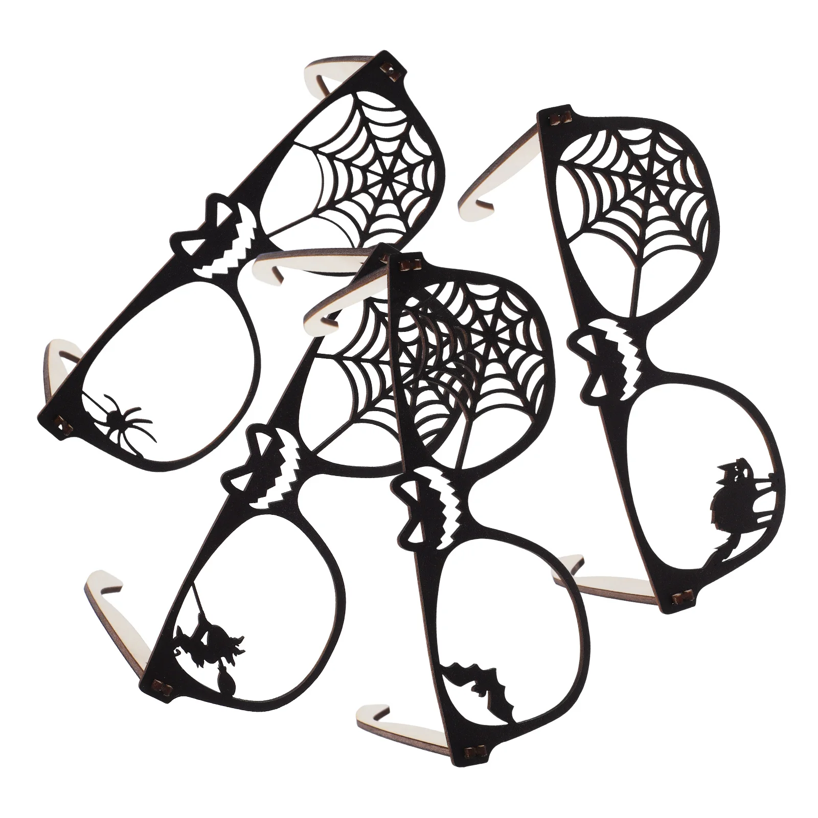 

4pcs Halloween Glasses Spider Bats Black Cat Witch Eyewear Props Funny Accessories for Party Photoshoot Decorations Special