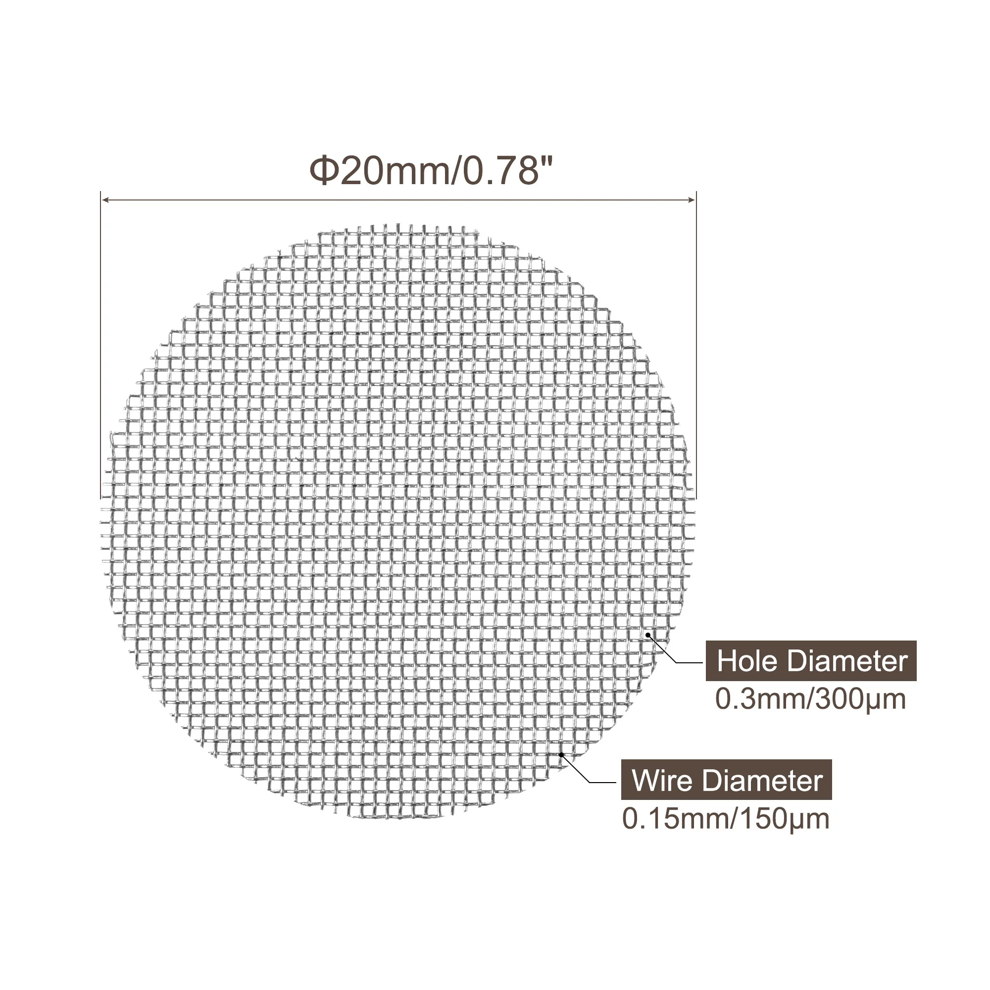 UXCELL 30 Stück Pfeifensiebgewebe aus Edelstahl, 6–25,4 mm Durchmesser, multifunktionales Raucherzubehör für Rohrfilter