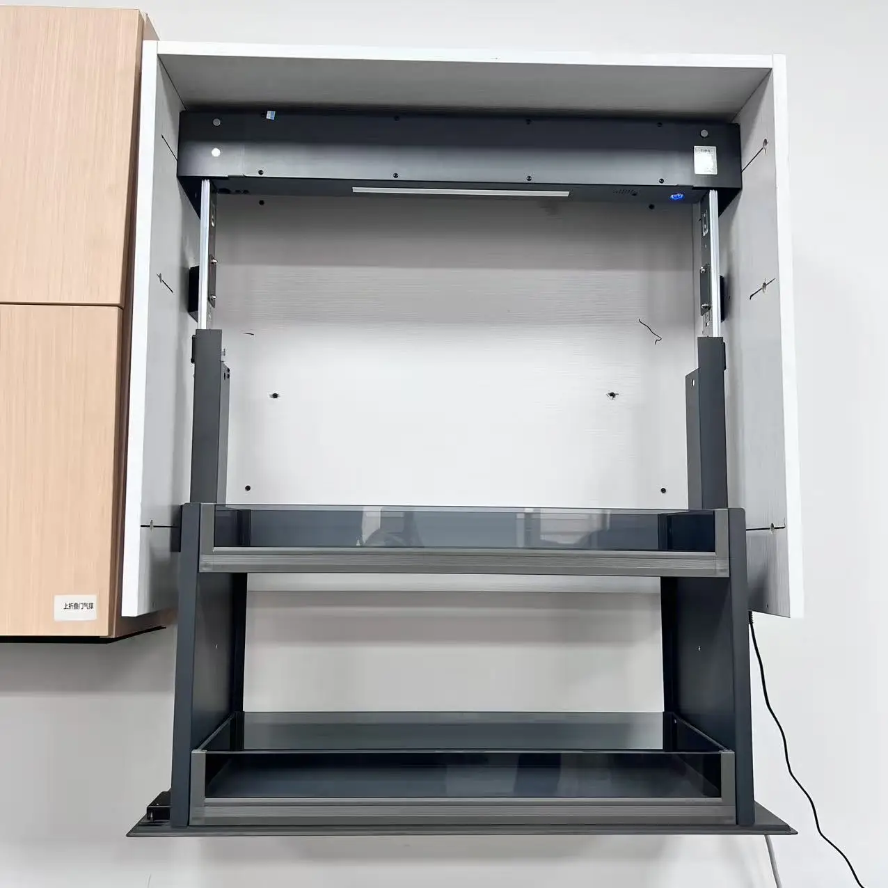 Electric Kitchen Cabinet Smart Adjustable Lift Pull Down Dish Rack System Elevator Kitchen Pull Down Baskets