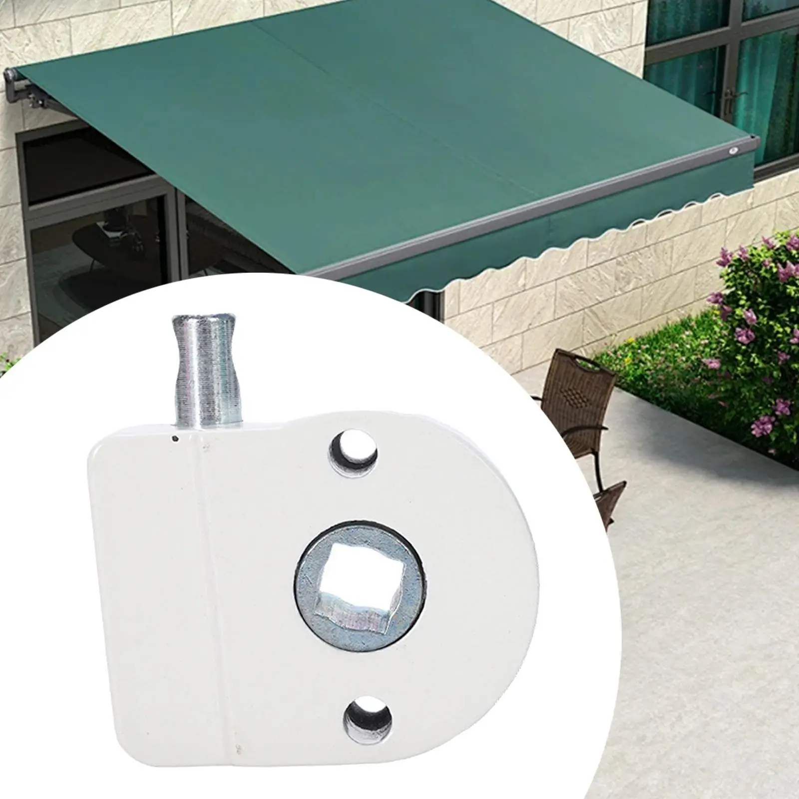 Outdoor Metal Awning Crank Gearbox Easily Install Balcony Canopy Strong Load Capacity White Color Aluminum Alloy Drive Worm Gear