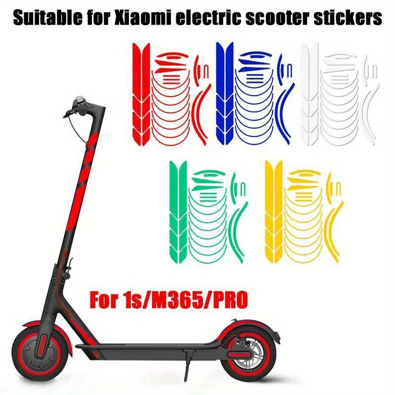 1 Set Reflective Sticker Wheel Decals Reflective Tire Applique Tape for XIAOMI M365 Pro 1S Night Safety Warning Cover