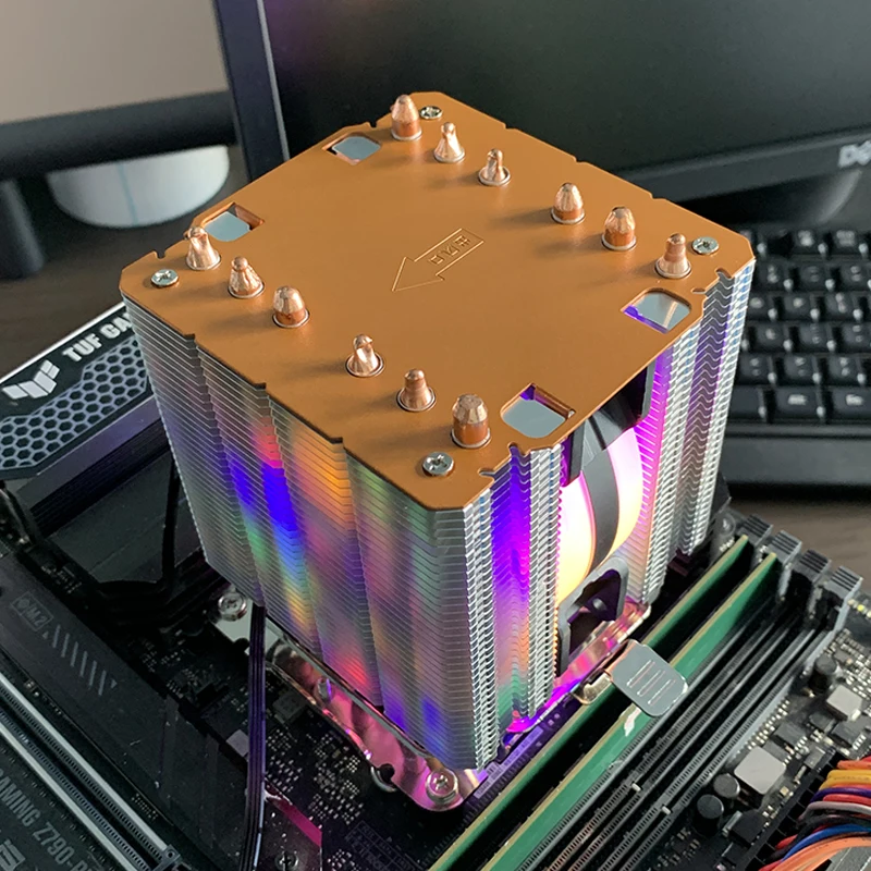 Enfriador de CPU X99 con 6 tubos de calor, ventilador silencioso RGB para procesador de PC, compatible con Intel LGA 775 1150 1151 1156 1366 1200 1700 2011 AM3 AM4 AM5
