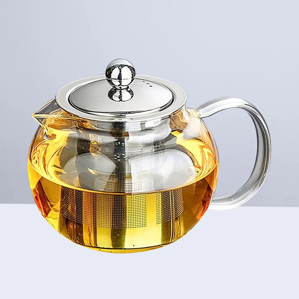 1300 Ml Teapot with Infuser Borosilicate Glass Teaware Kettle Stainless Steel Kungfu