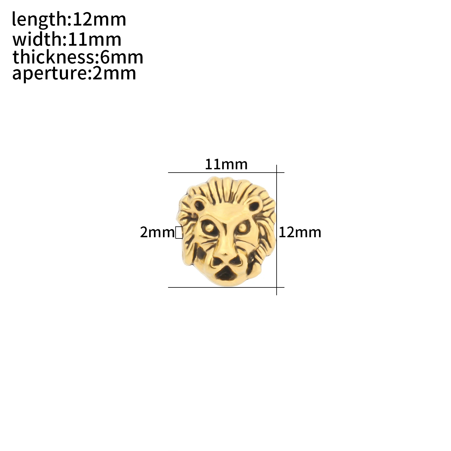 10pcs 11mm*12mm Antique Gold Color Silver Color Leone Lion Head Spacer Bead Charms Diy Beaded Bracelets Jewelry Handmade Make