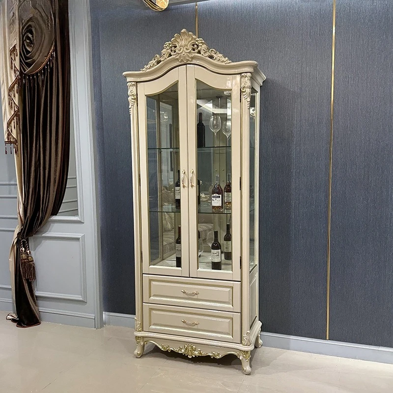 

Французский винный шкаф из цельного дерева, европейский неоклассический резной ресторан, однодверный винный шкаф, напольный шкаф у стены