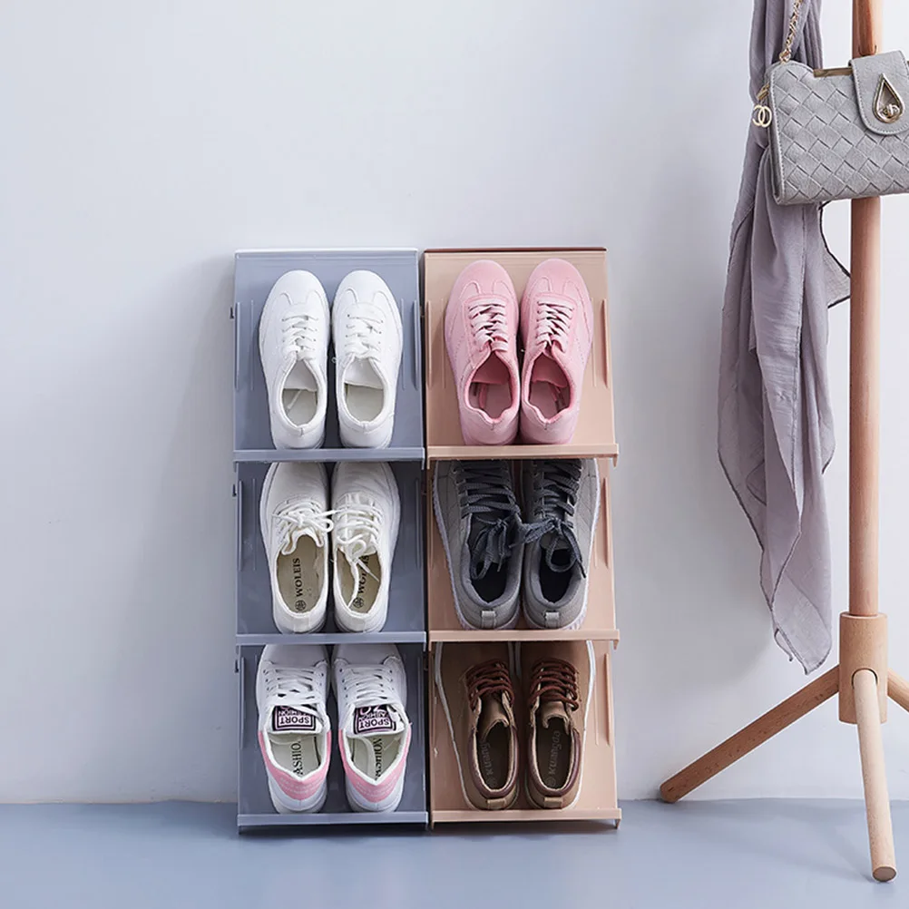 

Multi Layer Shoe Rack PP Material Space Saving Storage Organizer Magazine Holder Shoe Tower Compact Design
