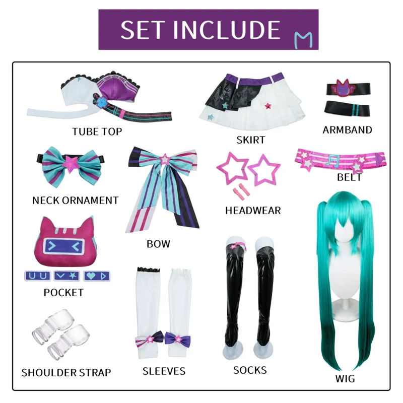 Mikuu Muse Dash Cosplay Project Sekai Costumes Anime Role Playing Holiday Party Women Game