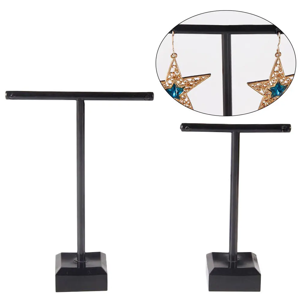 

2Pcs Earrings Display Rack T Shape Stand Acrylic Jewelry Organizer Holder for Earrings Necklace Bracelet Display