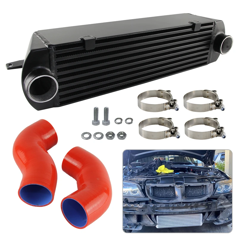 Front Mount Twin Turbo Intercooler Kit Fit For BMW N54 3.0L 135i E82/E88 335i/335xi E90/E92/E93 2007-2009 Aluminum