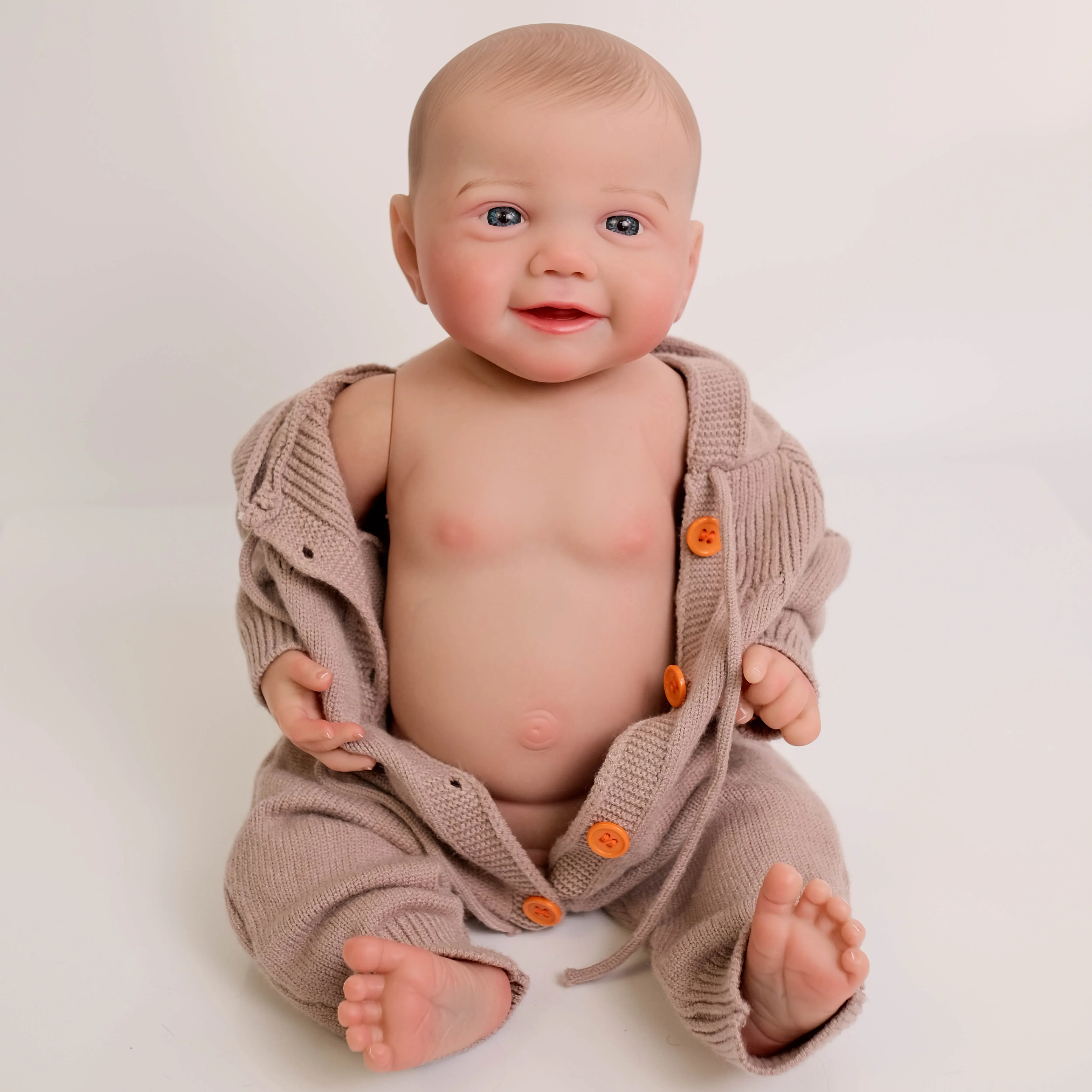 SINO-BB 20inch Full Body Reborn Baby Doll Atomically Correct  Kinsley Cuddly Newborn Baby Doll Multiple Layers Painting 3D Skin