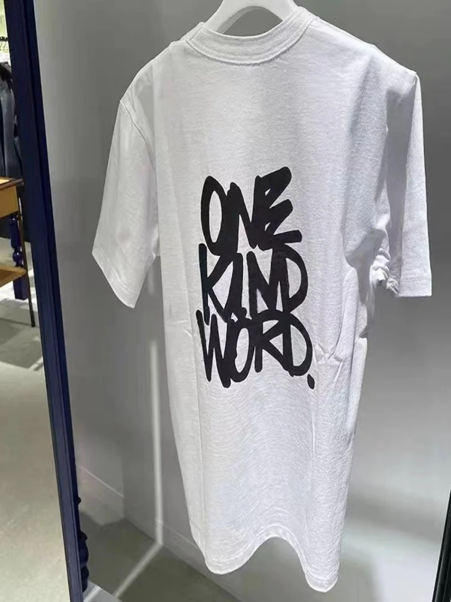 

2025 Summer Men T Shirt Casual Brand Letter Logo Print Retro Trendy T Shirt Quick Dry breathable Fashion Loose Pure Cotton Tees