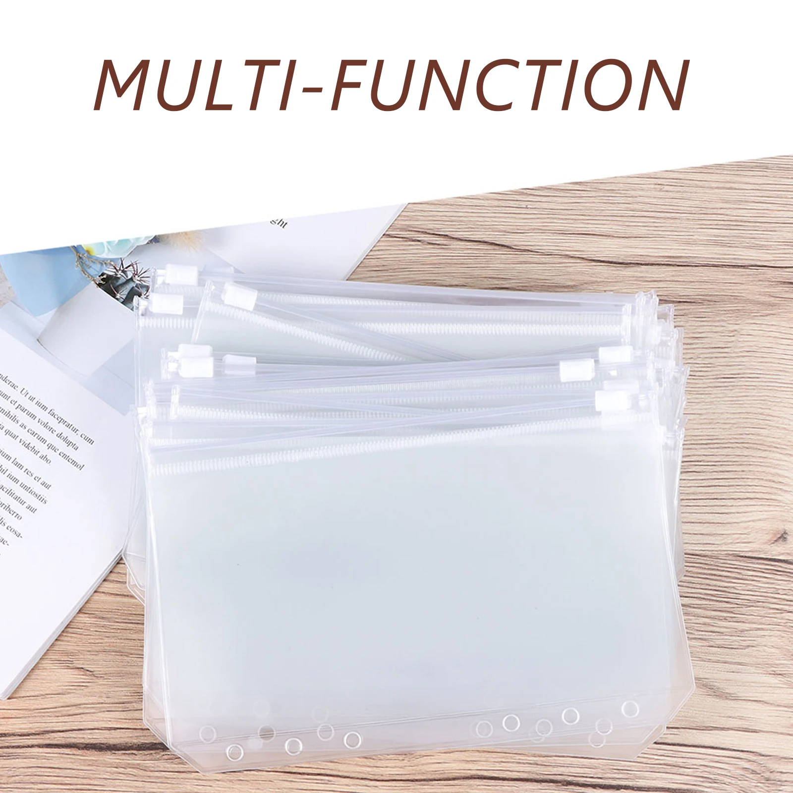 

20pcs Documents Bag Zipper Storage Business Card PVC Loose Leaf Pouch Clear ganizer File Folder Students Stationery