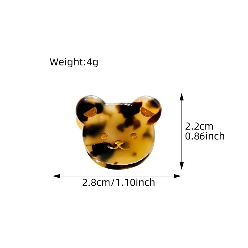 Cute Bear Acetic Acid Grabber Sweet Girl Hairpin Clip Braided Hairpin Hair Accessories for Women